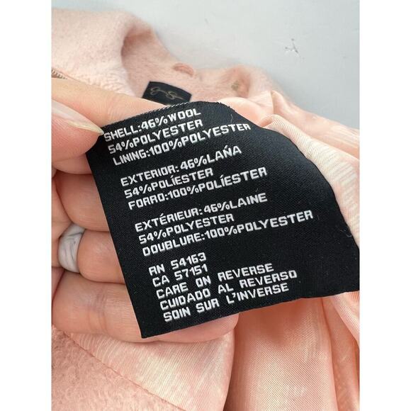 Jessica Simpson Zippered Boucle Wool Blend Blush Lined Flared Hem Coat Large - Picture 12 of 15